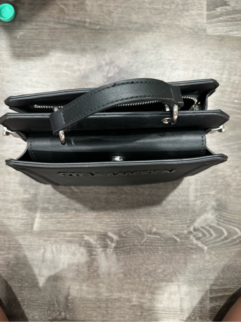 Steve Madden Black Structured Top-Handle Evelyn bag - Picture 2 of 10